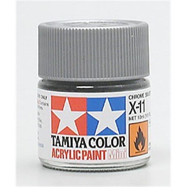 Tamiya Paint Tamiya Paint TAM81511 Tamiya Mini XF-11 Arcylic Glass Jar Paint - Chrome Silver TAM81511 - main